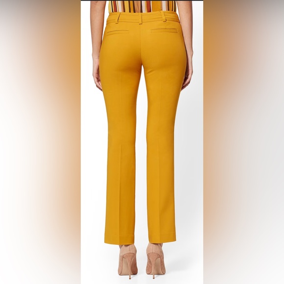 Mustard Yellow Straight Leg Pant Stretch Office-wear Never worn Sz. 2 - Picture 2 of 8
